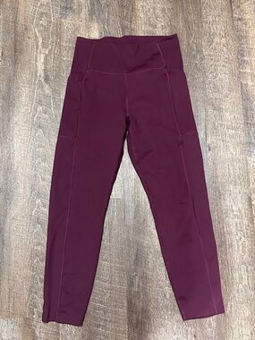 Girlfriend Collective High Rise Compression Pocket Leggings Plum Sz Medium